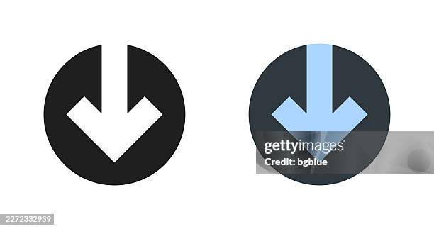 down arrow. icons for design - editable icon - pointing down white background stock illustrations