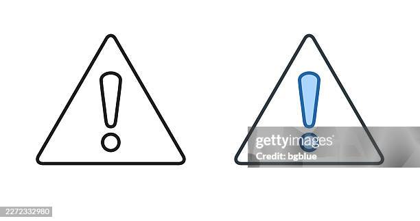 stockillustraties, clipart, cartoons en iconen met hazard warning attention. icons for design - editable stroke icon - waarschuwingssymbool