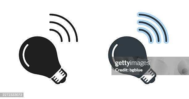 smart light bulb. icons for design - editable icon - lightbulb icon vector solid stock illustrations