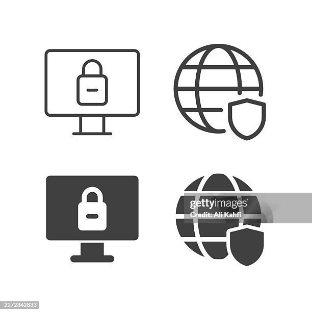 web security icon. solid and line simple icon series - case closed stock illustrations