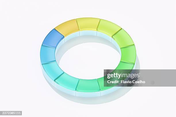 twelve section 3d donut chart - dimensional donut chart stock pictures, royalty-free photos & images