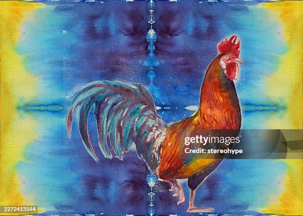 rooster walk - free range stock illustrations