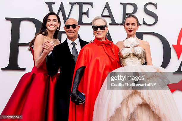 Anne Hathaway, Stanley Tucci, Meryl Streep and Emily Blunt attend the world premiere of The Devil Wears Prada 2 at Lincoln Center in New York, New...
