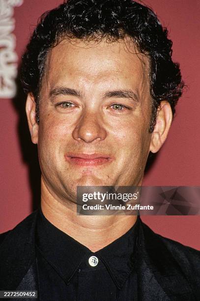American actor Tom Hanks, wearing a black shirt, in the 3rd Annual MTV Movie Awards press room, at Sony Pictures Studios in Culver City, California...