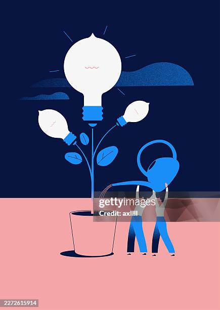 developing innovations together - collaboration stock illustrations