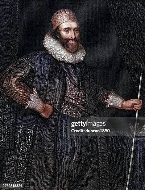 portrait of ludovic stewart, 2nd duke of lennox and 1st duke of richmond 1574 to 1624, a scottish nobleman 17th century - richmond yorkshire stock illustrations