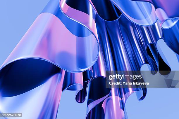 abstract futuristic ribbon forms suggesting fluid innovation, ai connectivity, creative transformation and immersive digital design - plasticité neuronale photos et images de collection