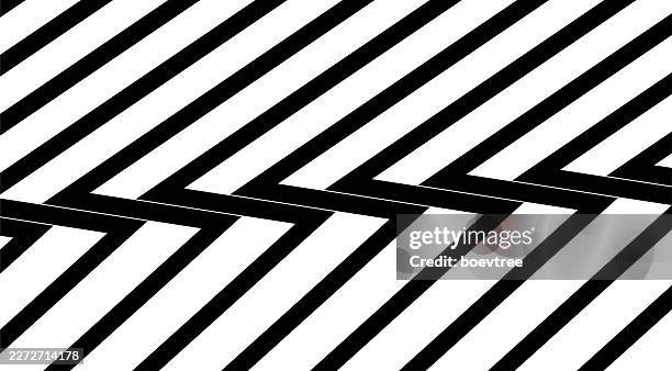 black and white stripes zigzag - converging lines black vector stock illustrations
