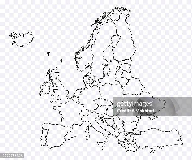 europe map outline detailed. - world map vector countries stock illustrations