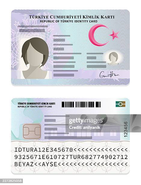 turkish id card - drivers license stock illustrations