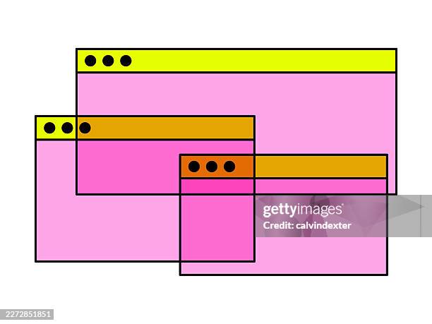 web browser neon colors - windows desktop screen stock illustrations