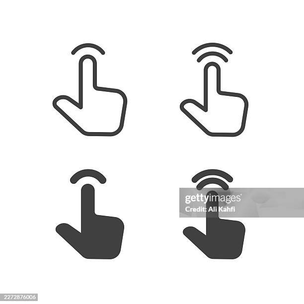 double tap icon. solid and line simple icon series - hand squeeze stock illustrations