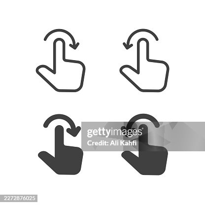 Rotate gestures icon. Solid and line simple icon series Rotate gestures icon. Solid and line simple icon series