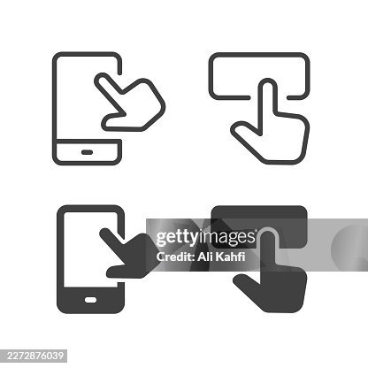 Touch gestures icon. Solid and line simple icon series Touch gestures icon. Solid and line simple icon series