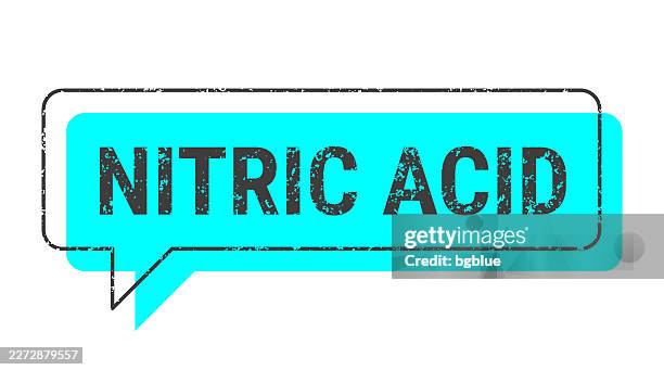 nitric acid - blue grunge speech bubble on blank background. - fertilizer stock illustrations