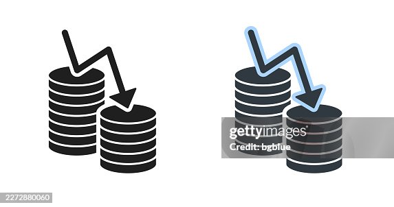 Money decrease. Icons for design - Editable icon Money decrease. Icons for design - Editable icon