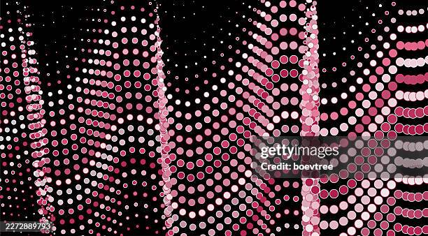 abstract flowing wave half tone dots texture background - water bubbles on black stock illustrations