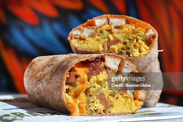 Burlington, MA Firebird burrito at Crack'd on April 14, 2026.