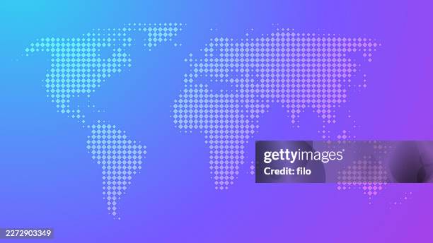 world map dot gradient halftone background - third world stock illustrations