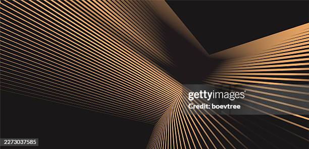 luxury wire perspective technology background - gold particles stock illustrations
