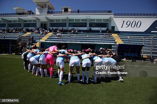 Lazio women players react during the Serie A Women match between SS Lazio women and US Sassuolo women at Formello sport centre on April 25, 2026 in...