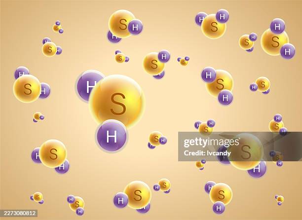 molecule-h2s(hydrogen sulfide) - hydrogen molecule stock illustrations