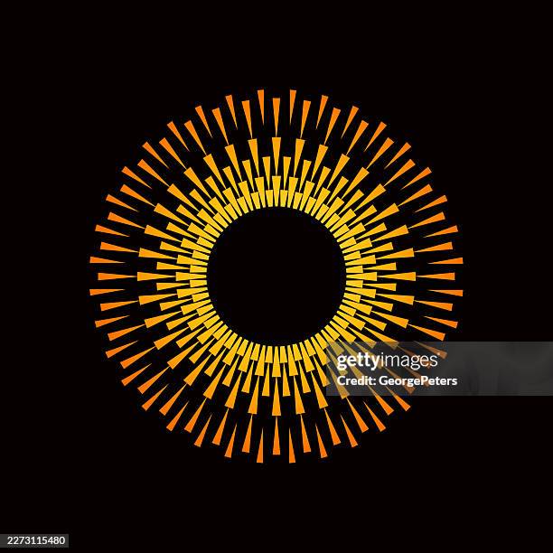 concentric circles and light beams abstract background - energy efficient heating stock illustrations