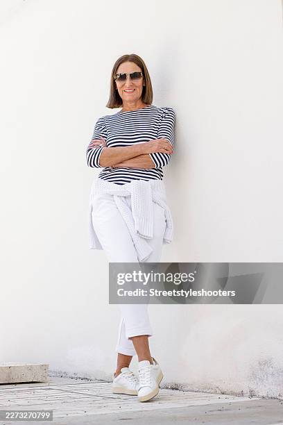 Fashion designer Eva Lutz wearing a full look by Juvia, seen on April 26, 2026 in Wurzburg, Germany.