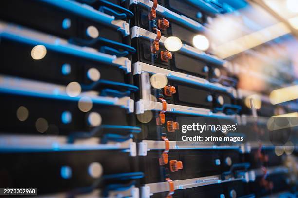 high performance data center servers with power storage and cooling system server rack with energy management and digital infrastructure - network server stock pictures, royalty-free photos & images