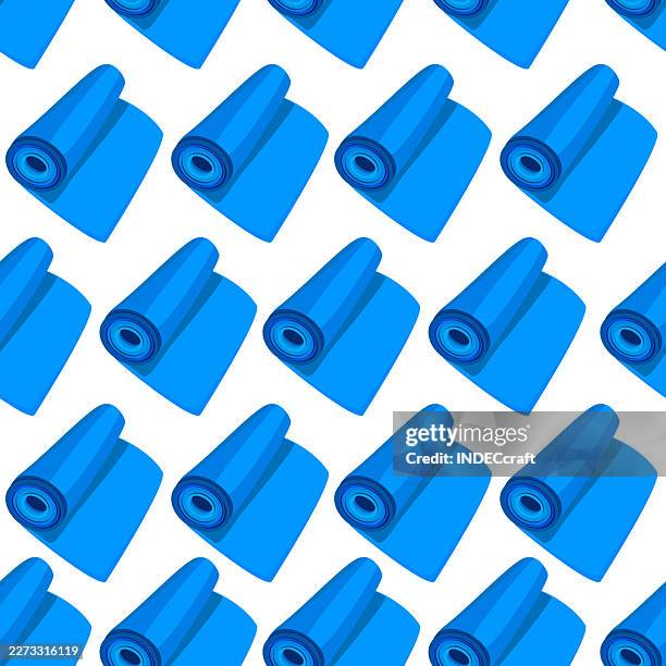 yoga mat seamless pattern - yoga close up stock illustrations