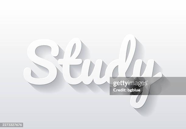 study - flat design with paper cut effect on blank background - empty study room stock illustrations