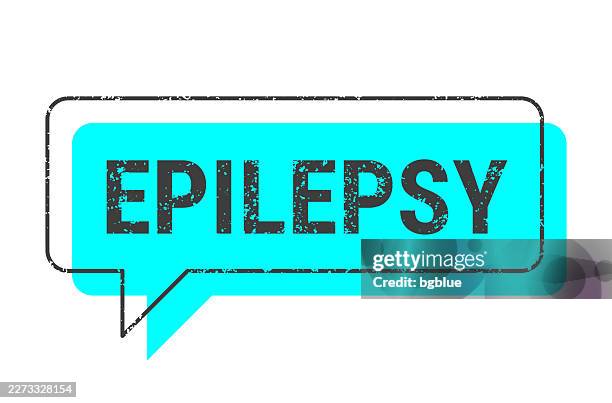 epilepsy - blue grunge speech bubble on blank background. - epilepsy stock illustrations