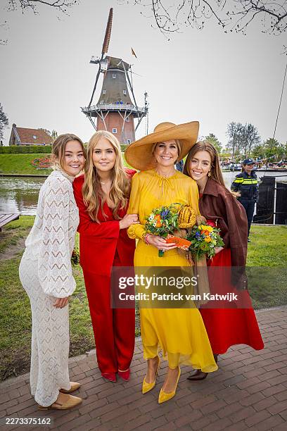 Princess Ariane of The Netherlands, Princess Amalia of The Netherlands, Queen Maxima of The Netherlands and Princess Alexia of the Netherlands during...