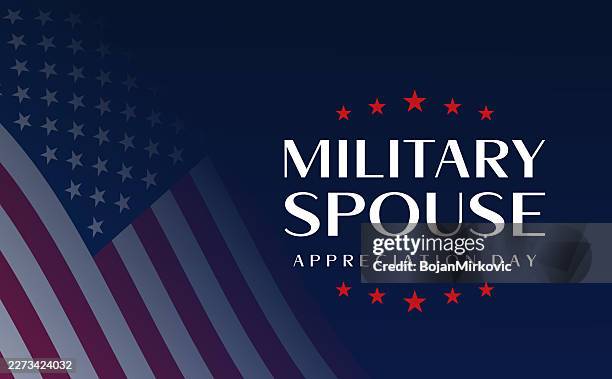 military spouse appreciation day poster, card. vector - appreciation background stock illustrations