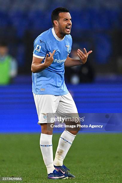 Pedro of Lazio celebrates his goal during the Serie A match between SS Lazio and Udinese Calcio at Stadio Olimpico on April 27, 2026 in Rome, Italy.