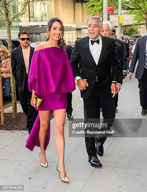 Amal Clooney and George Clooney are seen arriving at Lincoln Center on April 27, 2026 in New York City.