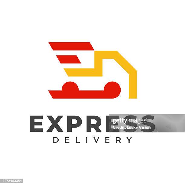 express delivery courier icon design template. shipment icon vector design. car icon symbol stock illustration - bald eagle flying stock illustrations