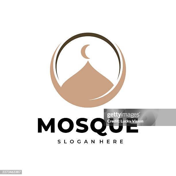 simple islamic mosque logo symbol vector - islamic prayer stock illustrations