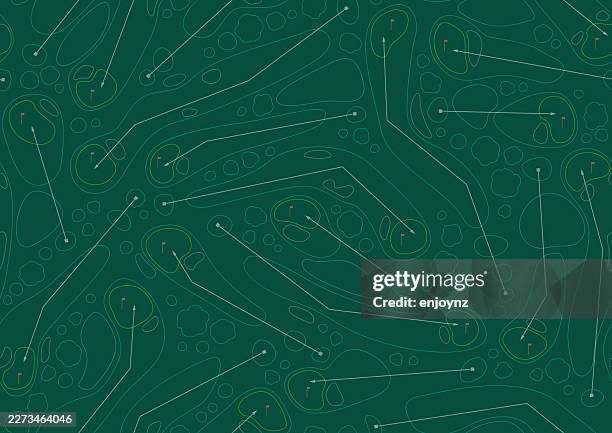 golf course map pattern - golf course aerial view stock illustrations