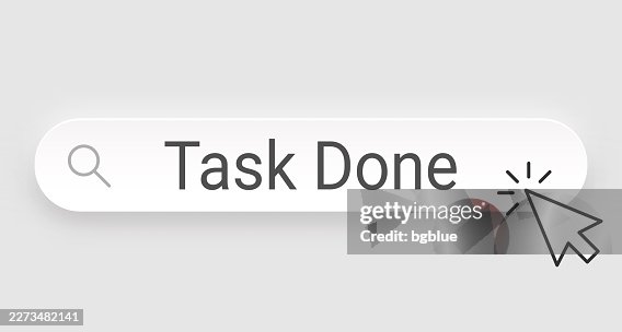 Task Done - Search Bar with cursor on blank background Task Done - Search Bar with cursor on blank background