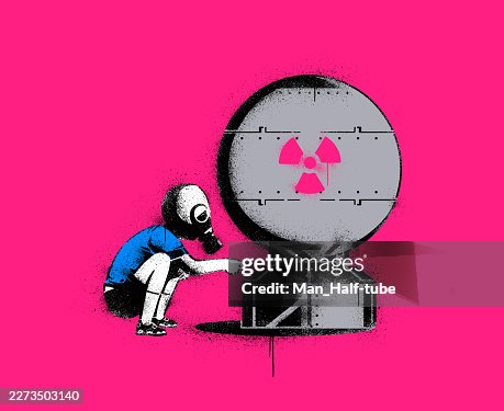 Nuclear bomb stencil graffiti Nuclear bomb stencil graffiti