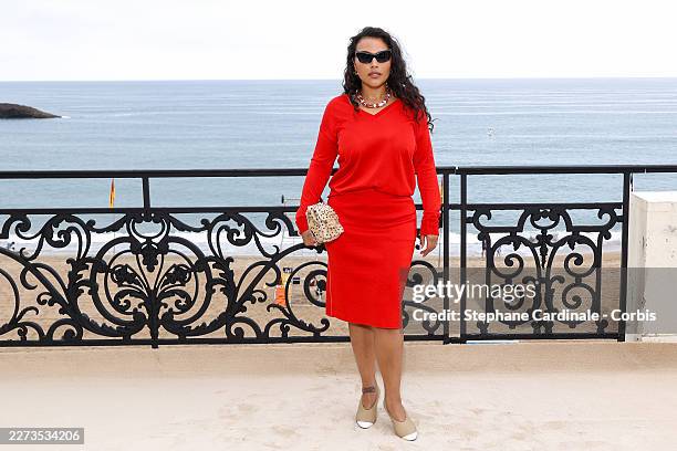 Pamola Elsesser attends the Chanel Cruise 2026/27 on April 28, 2026 in Biarritz, France.