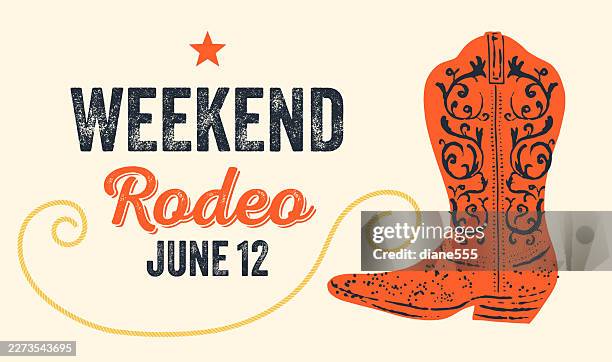 cowboy boots event banner template - rodeo stock illustrations