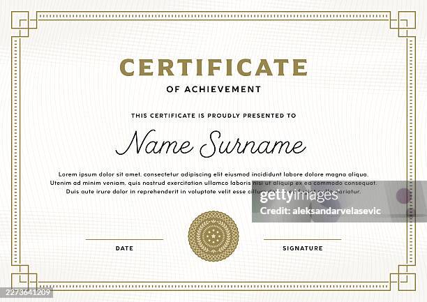 certificate diploma template - certificate stock illustrations