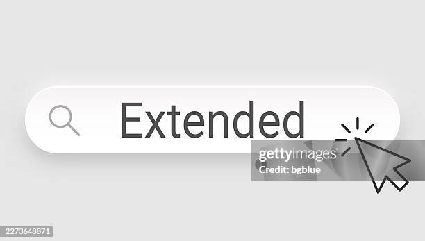 extended - search bar with cursor on blank background - long arrow stock illustrations