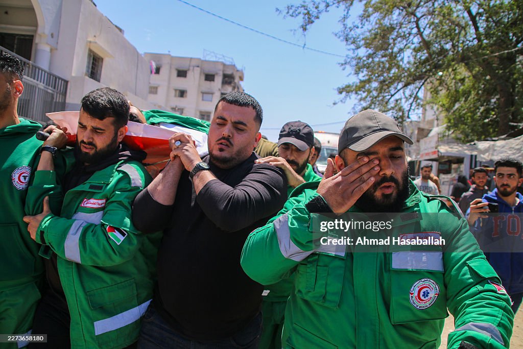 Service Held For Paramedic Killed In Northern Gaza Strip