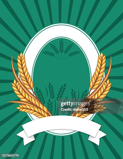 organic wheat or flour label template with copy space - sourdough bread stock illustrations