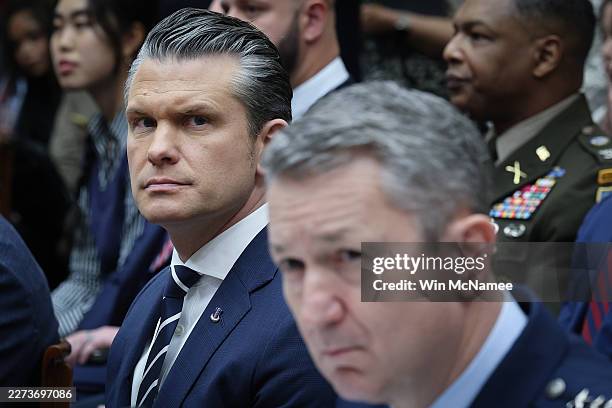 Secretary of Defense Pete Hegseth and General Dan Caine, Chairman of the Joint Chiefs of Staff, Department of Defense , appear for testimony before...