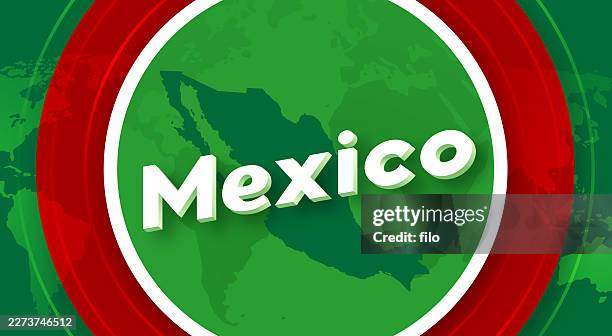 mexico country outline focus circles influence map background - mexico border stock illustrations