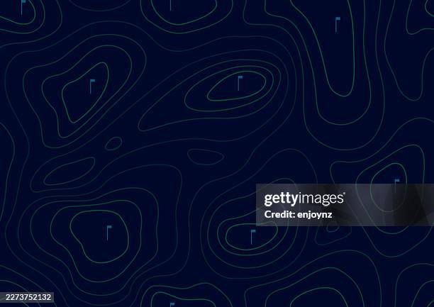 seamless contour lined golf course map pattern - golf course aerial view stock illustrations